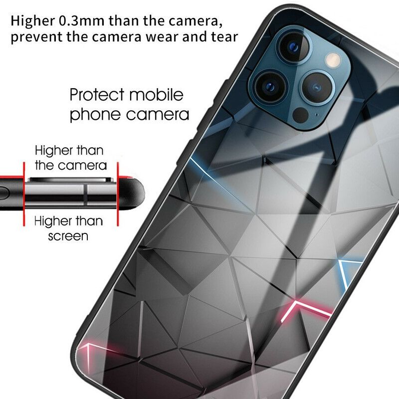 Case Hoesje iPhone 13 Pro Telefoonhoesje Geometrie Van Gehard Glas