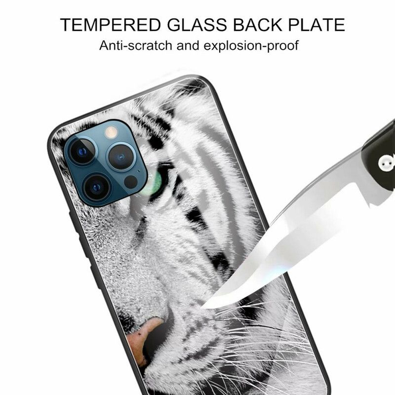 Case Hoesje iPhone 13 Pro Telefoonhoesje Tijger Gehard Glas