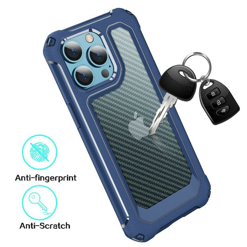 Cover Hoesje iPhone 13 Pro Telefoonhoesje Duidelijke Koolstofvezeltextuur