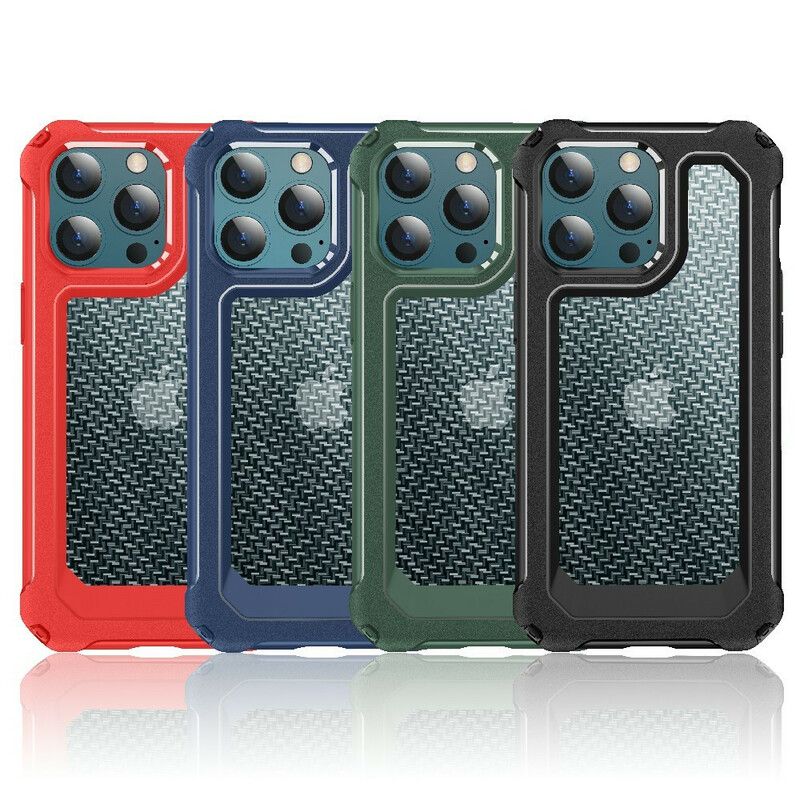 Cover Hoesje iPhone 13 Pro Telefoonhoesje Duidelijke Koolstofvezeltextuur