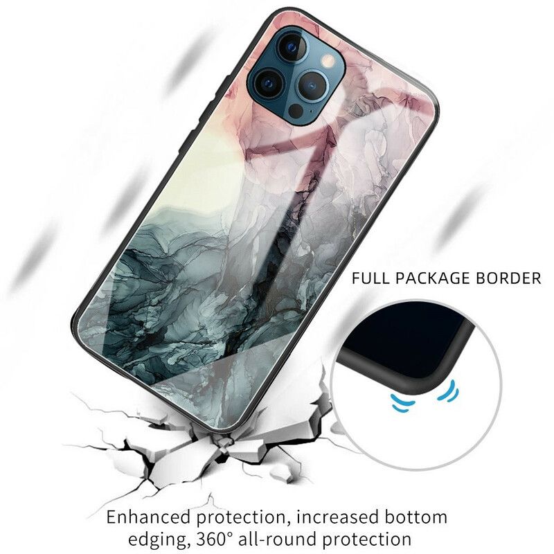 Cover Hoesje iPhone 13 Pro Telefoonhoesje Marmer Gehard Glas