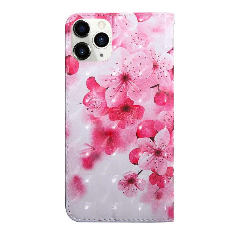 Flip Case Leren iPhone 13 Pro Lichtvlek Bloemen Bloesem