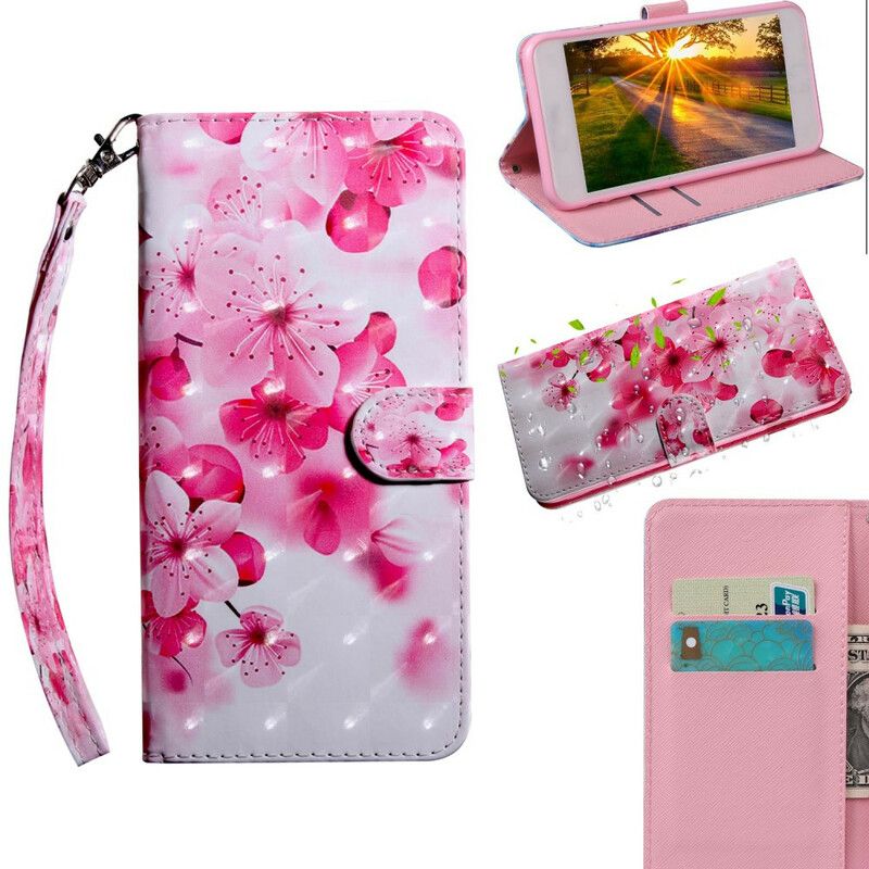 Flip Case Leren iPhone 13 Pro Lichtvlek Bloemen Bloesem