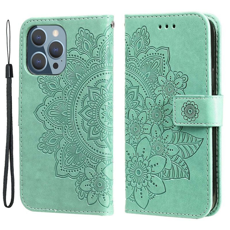 Folio-hoesje iPhone 13 Pro Bloemenprint