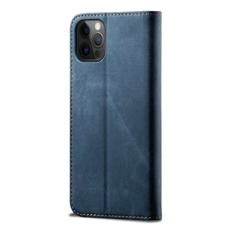 Folio-hoesje iPhone 13 Pro Kunstleer Jeanstextuur Bescherming Hoesje