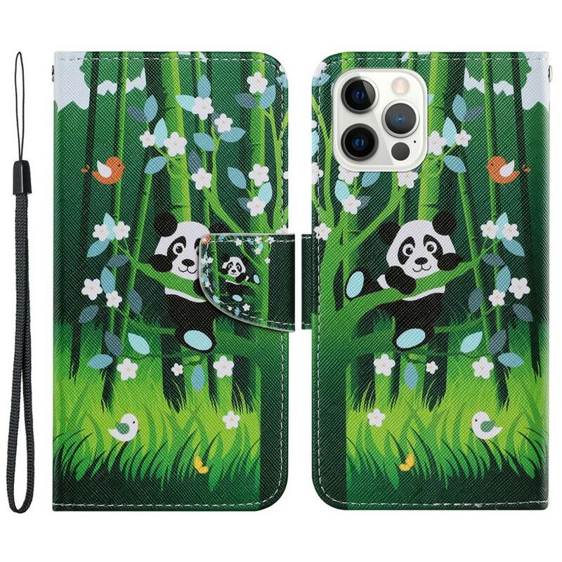 Folio-hoesje iPhone 13 Pro Telefoonhoesje Pandawandeling