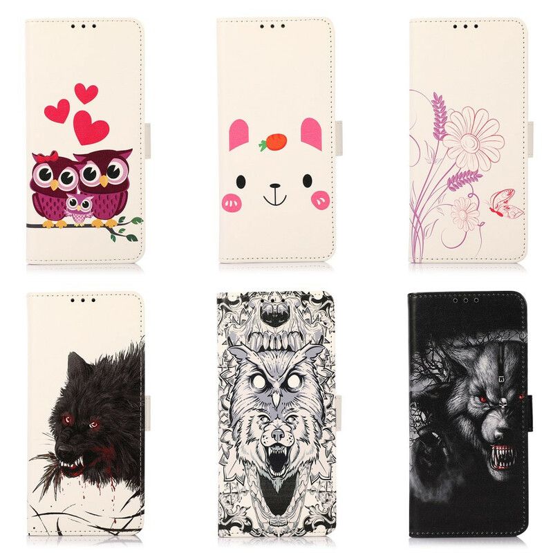 Folio-hoesje iPhone 13 Pro Telefoonhoesje Vlinders En Bloemen Tekenen