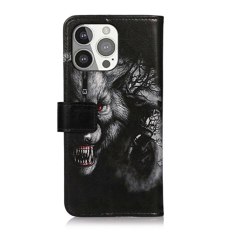 Folio-hoesje iPhone 13 Pro Telefoonhoesje Weerwolf