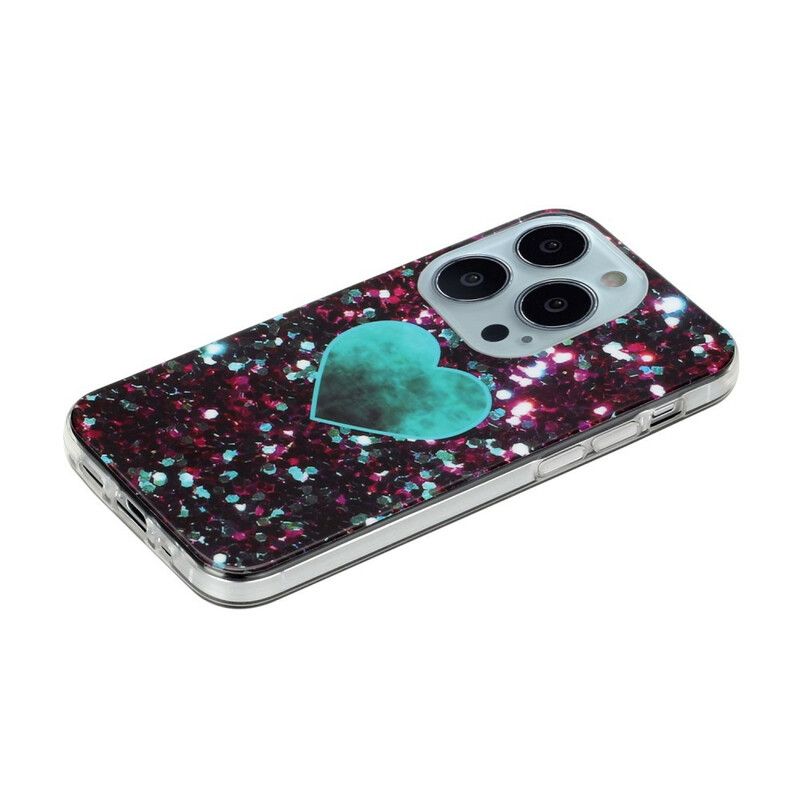 Hoesje iPhone 13 Pro Glittermarmer