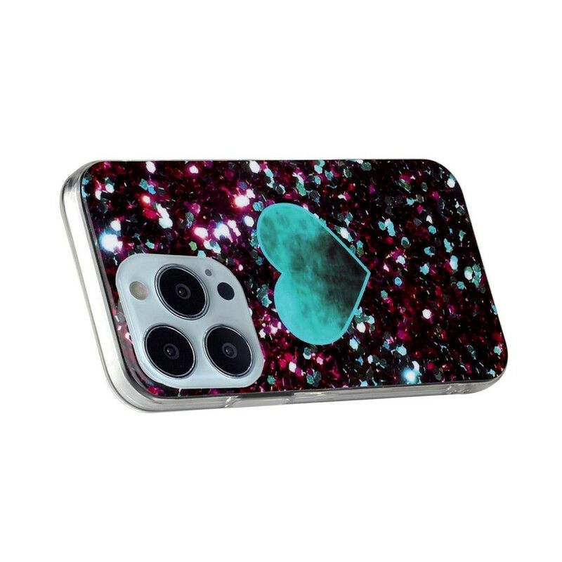 Hoesje iPhone 13 Pro Glittermarmer