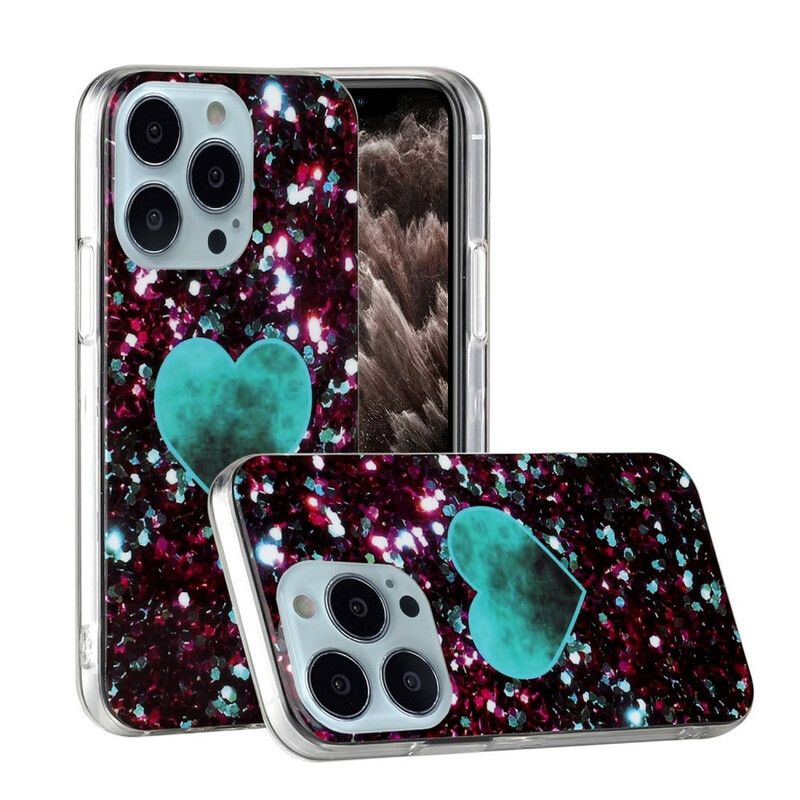 Hoesje iPhone 13 Pro Glittermarmer