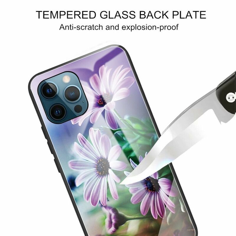 Hoesje iPhone 13 Pro Realistische Bloemen Van Gehard Glas Bescherming Hoesje