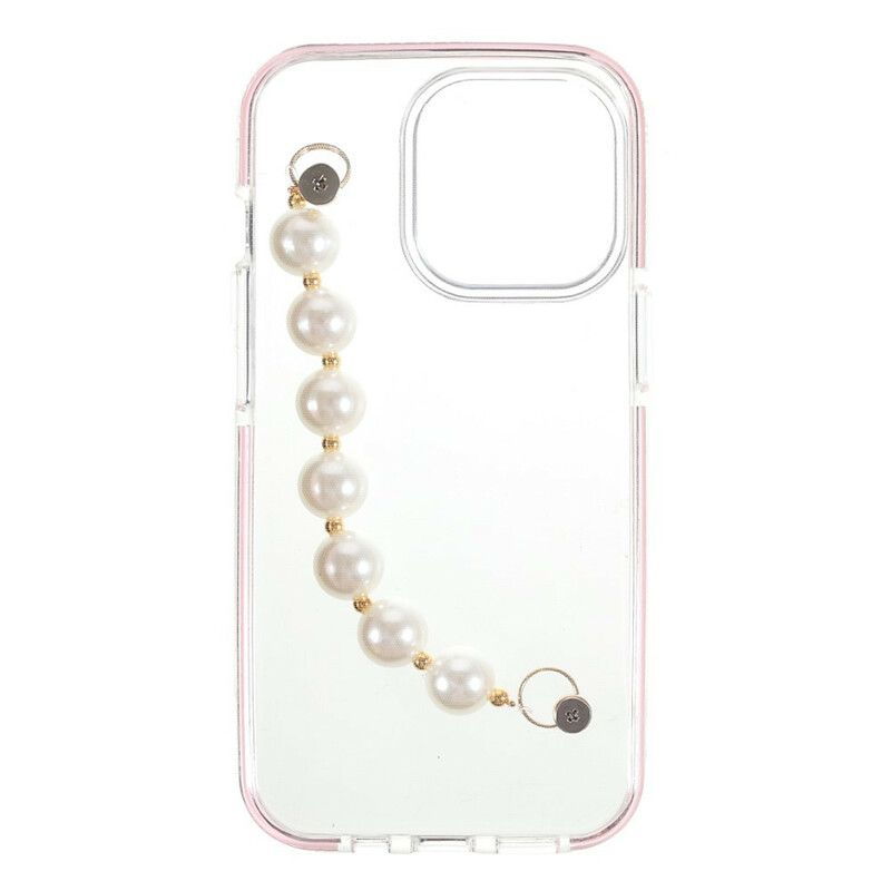 Hoesje iPhone 13 Pro Siliconen Armband Kralen