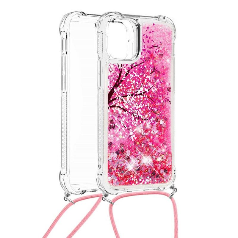 Hoesje Voor iPhone 13 Pro Glitterboom Met Snoer