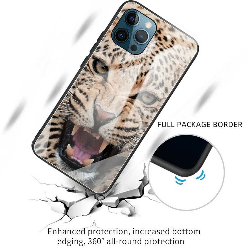 Hoesje Voor iPhone 13 Pro Leopard Gehard Glas