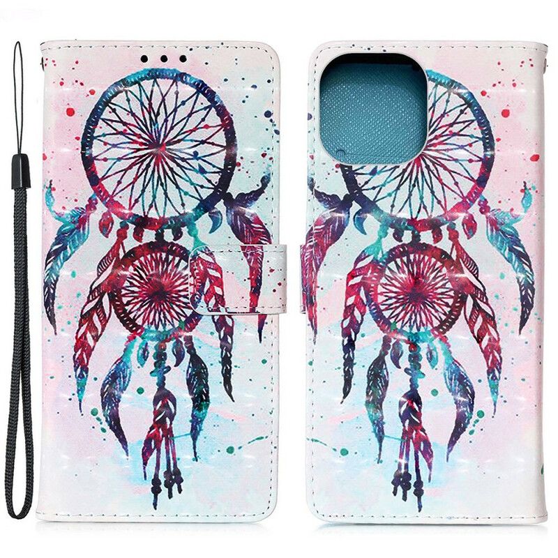 Leren Hoesje iPhone 13 Pro Aquarel Dromenvanger Bescherming Hoesje