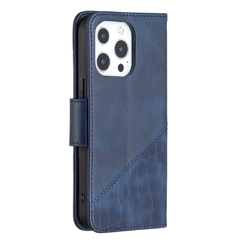 Leren Hoesje iPhone 13 Pro Klassiek Krokodillenleereffect