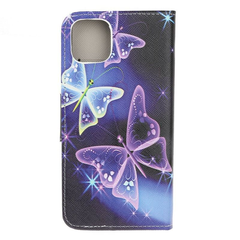 Leren Hoesje iPhone 13 Pro Moderne Vlinders Bescherming Hoesje