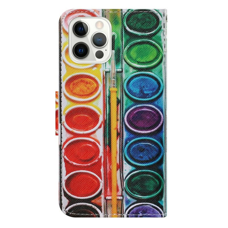 Leren Hoesje iPhone 13 Pro Schilderen Bescherming Hoesje