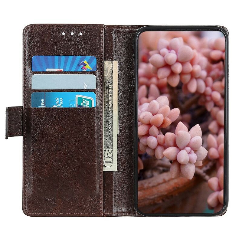 Leren Hoesje iPhone 13 Pro Stijl Nappaleren Vintage Klinknagels Bescherming Hoesje