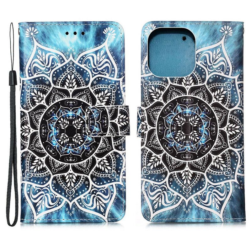 Leren Hoesje Voor iPhone 13 Pro Mandala In De Lucht