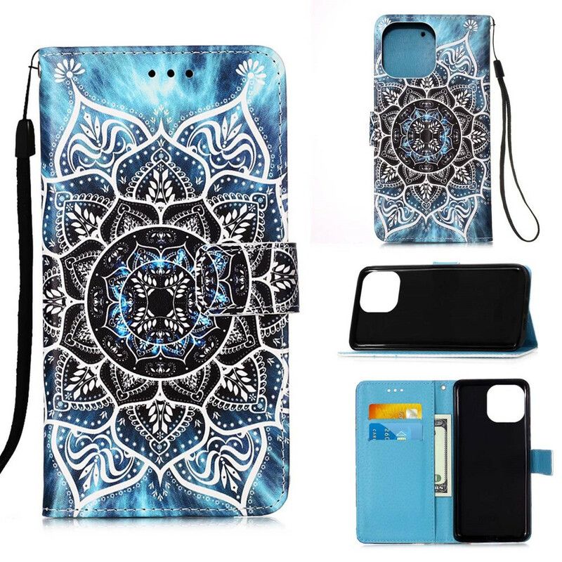 Leren Hoesje Voor iPhone 13 Pro Mandala In De Lucht