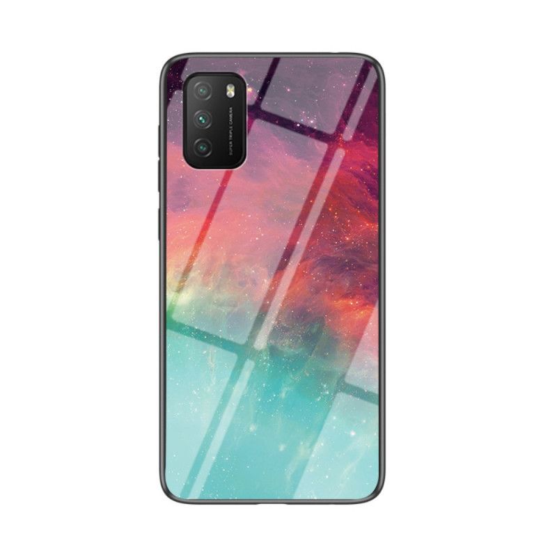 Hoesje voor Xiaomi Poco M3 Grijs Zwart Schoonheid Gehard Glas