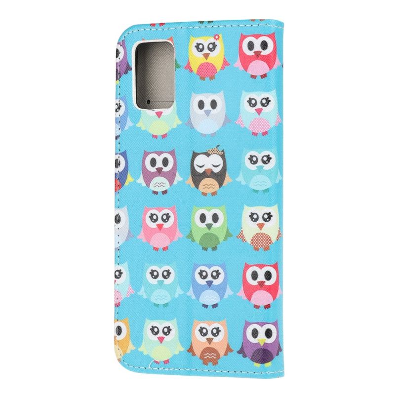 Leren Hoesje voor Xiaomi Poco M3 Meerdere Uilen