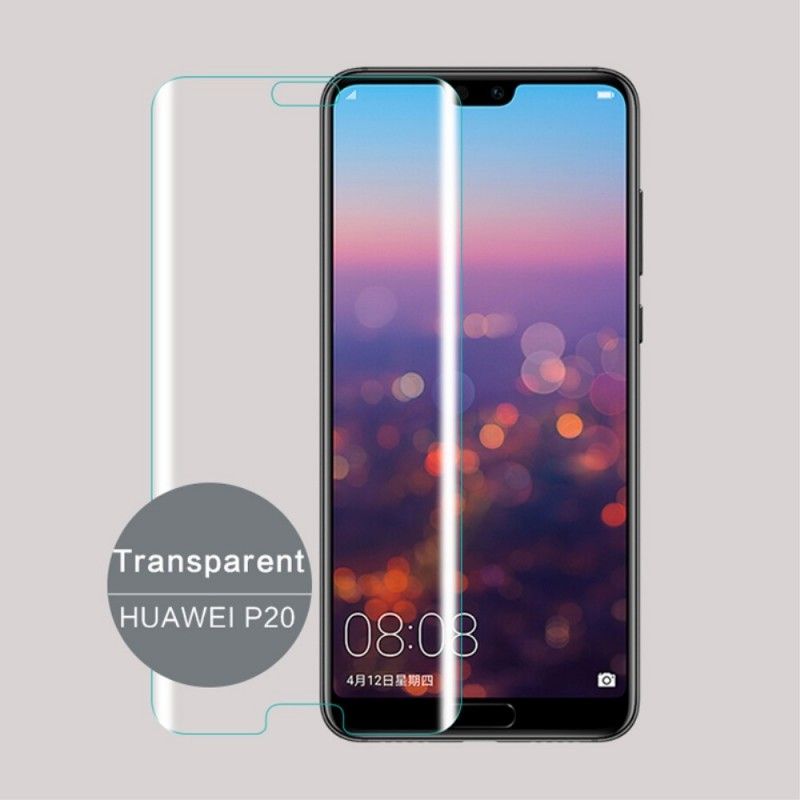 Bescherming Van Gebogen Gehard Glas Huawei P20 Transparant Zwart Mofi