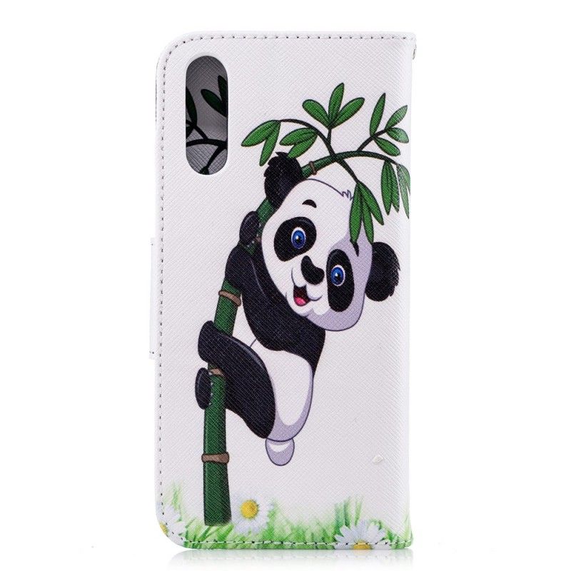 Cover Folio-hoesje Huawei P20 Telefoonhoesje Panda Op Bamboe