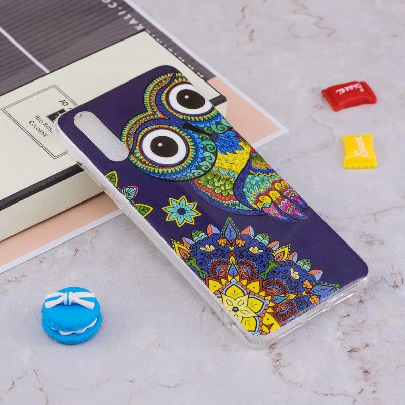 Hoesje voor Huawei P20 Fluorescerende Mandala-Uil