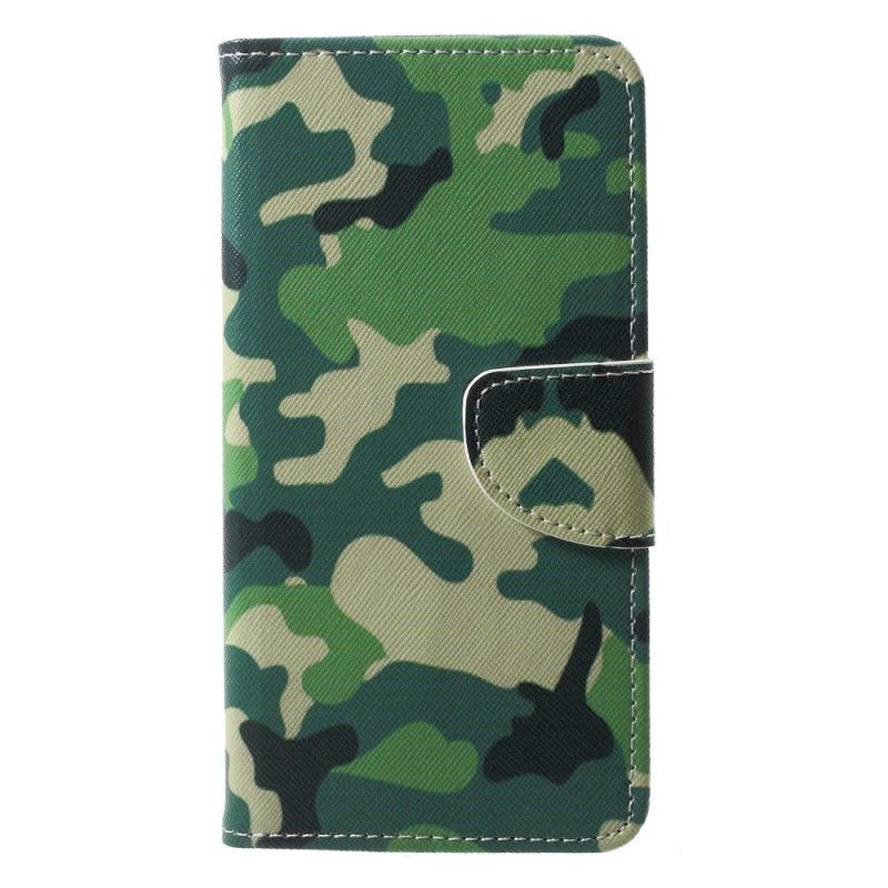 Leren Hoesje Huawei P20 Militaire Camouflage