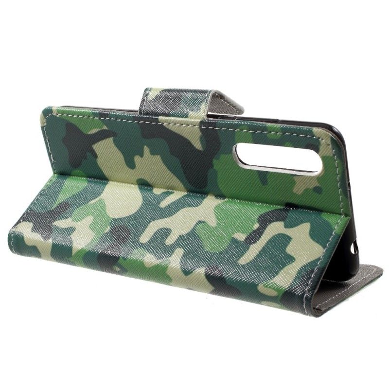 Leren Hoesje Huawei P20 Militaire Camouflage