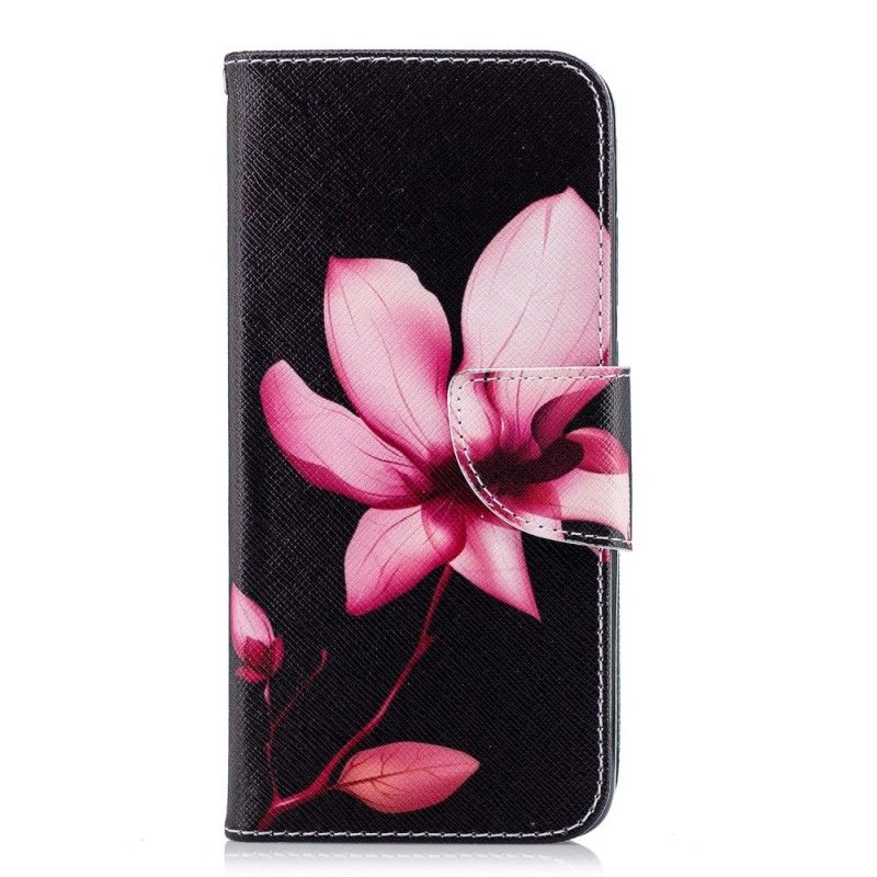 Leren Hoesje Huawei P20 Roze Bloem