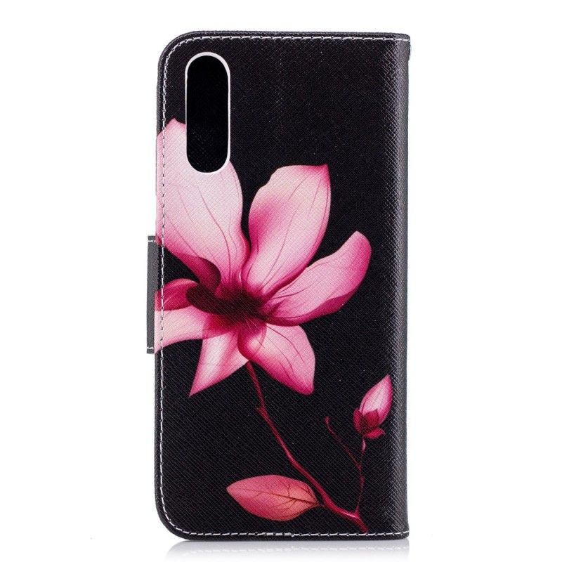 Leren Hoesje Huawei P20 Roze Bloem