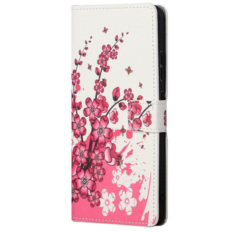 Folio-hoesje voor Xiaomi Redmi Note 11 Pro / 11 Pro 5G Tropische Bloemen