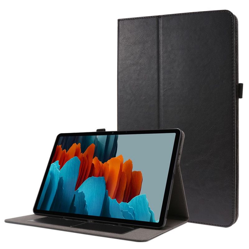 Cover Samsung Galaxy Tab S7 Plus Rood Zwart Kunstlederen Luiken