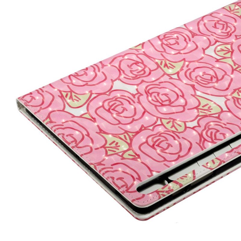 Leren Hoesje Samsung Galaxy Tab S7 Plus Bloemen