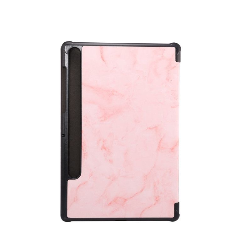 Smart Case Samsung Galaxy Tab S7 Plus Roze Grijs Marmeren Stijl