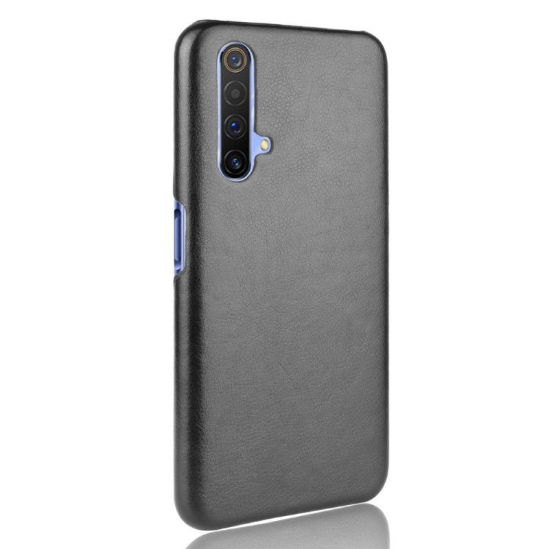 Case Hoesje Realme X50 Grijs Zwart Telefoonhoesje Lychee Leereffect