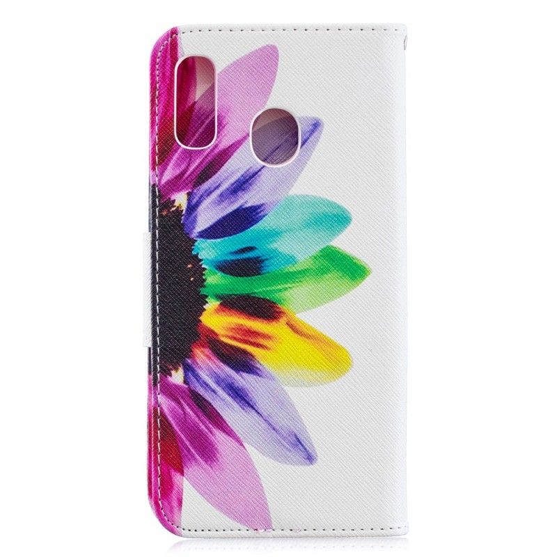 Bescherming Hoesje Samsung Galaxy A30 Telefoonhoesje Aquarelbloem