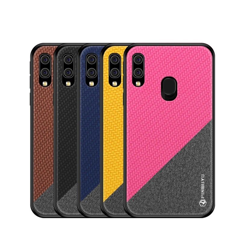 Case Hoesje Samsung Galaxy A30 Magenta Zwart Telefoonhoesje Mofi Eer Serie