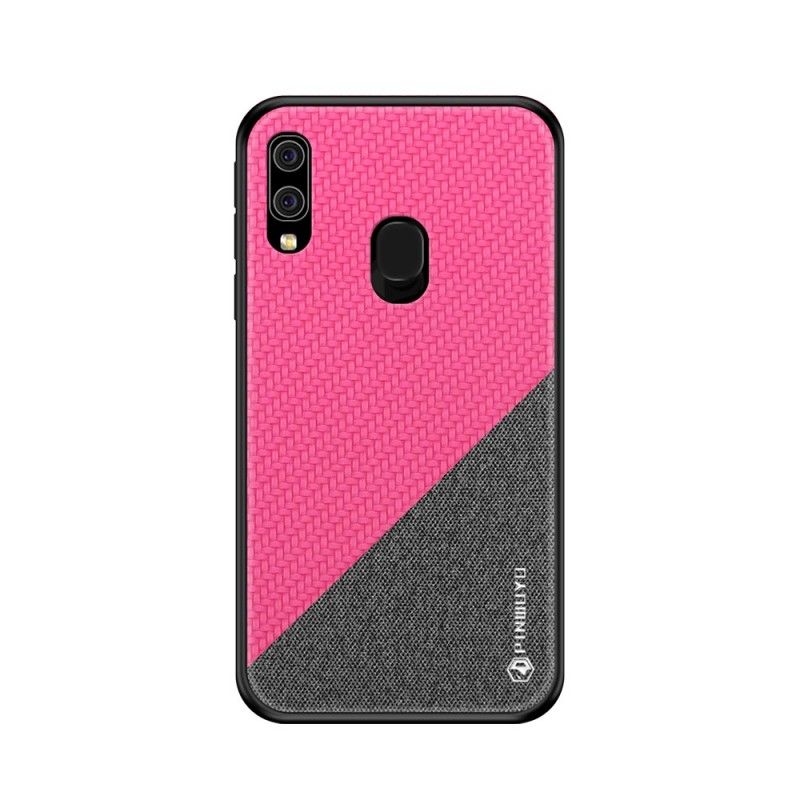 Case Hoesje Samsung Galaxy A30 Magenta Zwart Telefoonhoesje Mofi Eer Serie