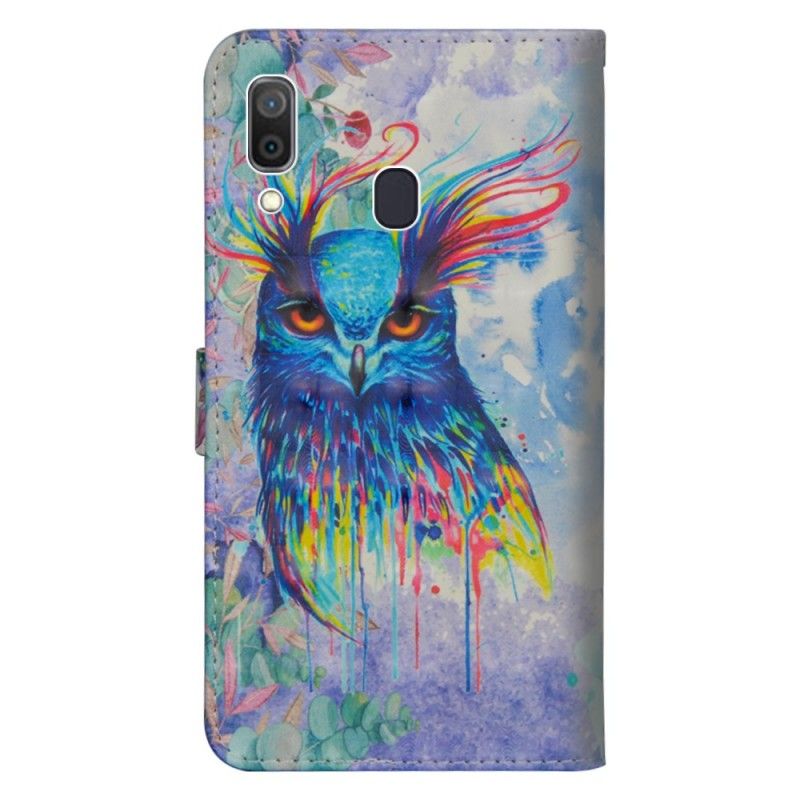 Cover Folio-hoesje Samsung Galaxy A30 Telefoonhoesje Aquarel Vogel