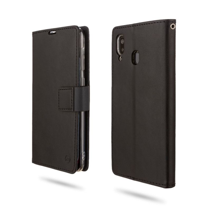 Flip Case Leren Samsung Galaxy A30 Lychee Brullen Imitatieleer