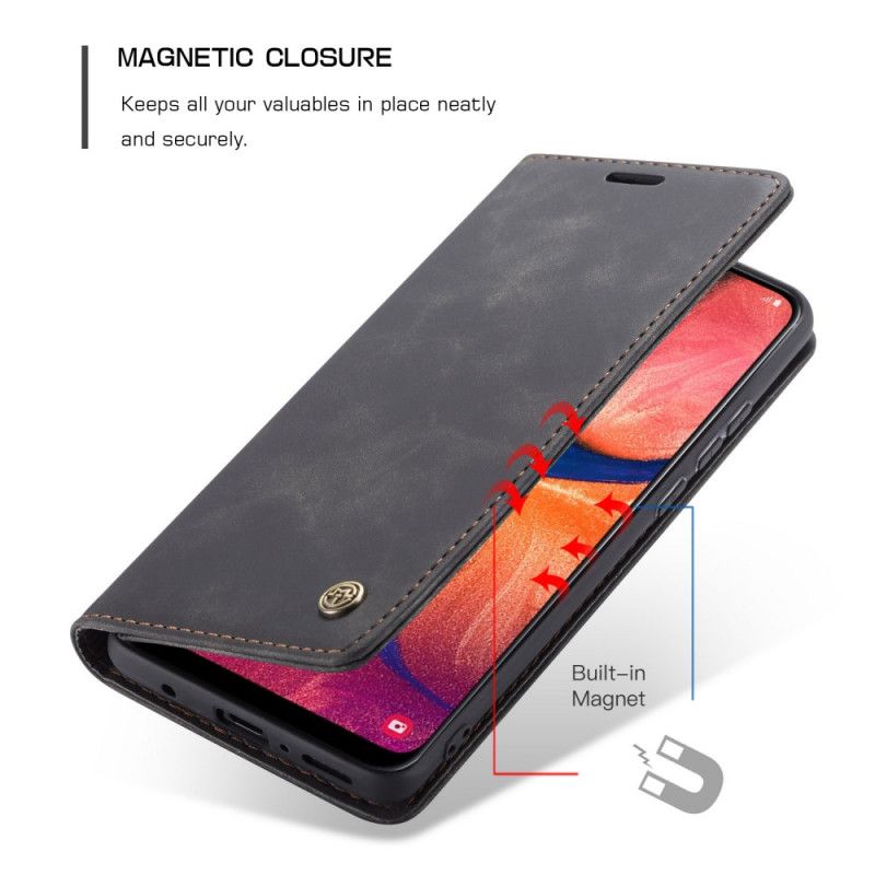 Folio-hoesje voor Samsung Galaxy A30 Rood Zwart Tas Van Imitatieleer