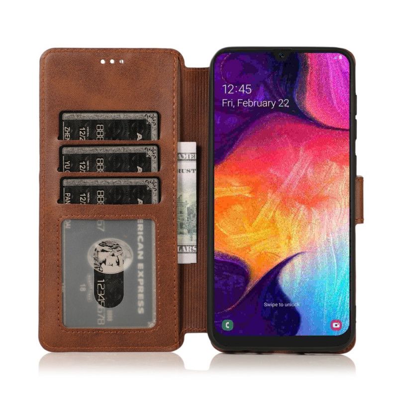 Leren Hoesje Samsung Galaxy A30 Roségoud Zwart Siliconen En Kunstleer