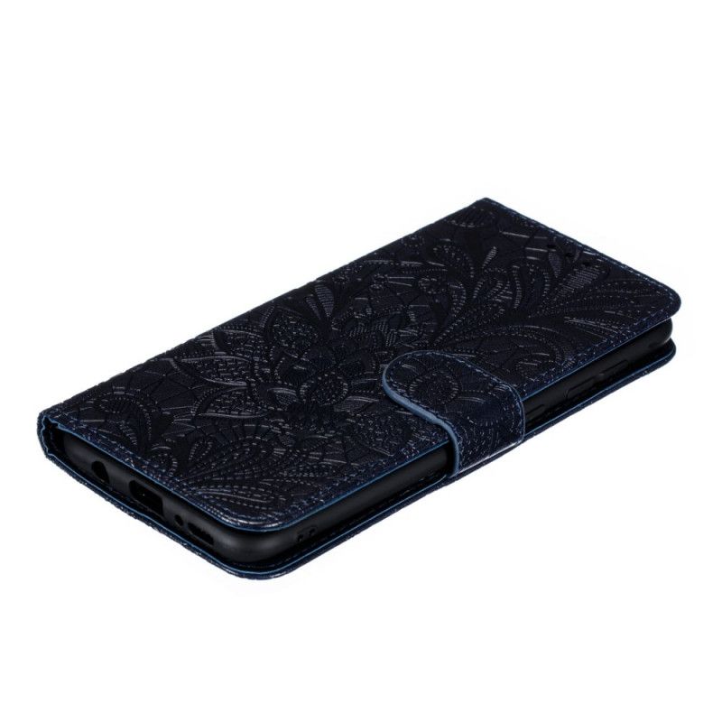 Leren Hoesje voor Samsung Galaxy A30 Grijs Tribal String Bloemen