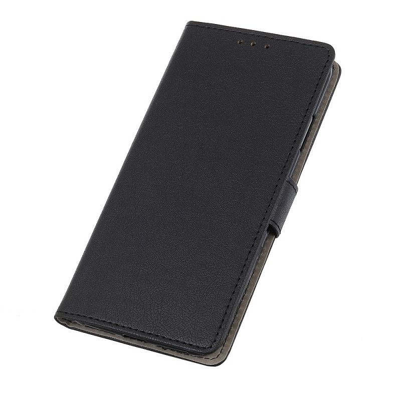 Bescherming Hoesje Xiaomi Redmi Note 10 / Note 10S Wit Zwart Klassiek Kunstleer