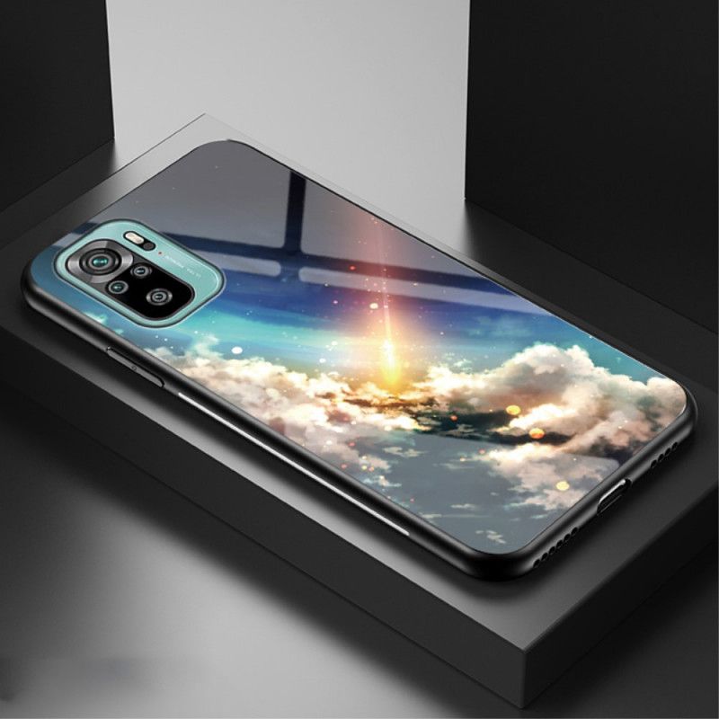 Cover Hoesje Xiaomi Redmi Note 10 / Note 10S Grijs Zwart Telefoonhoesje Schoonheid Gehard Glas